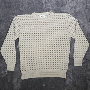 Lee Sport Sweater Mens Medium Crewneck Birdseye Knit Dadcore Vintage